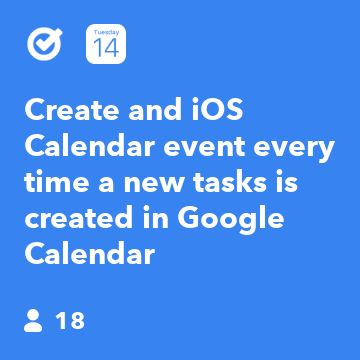 Create and iOS Calendar event every time a new tasks is created in